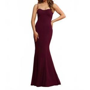 NEW DAVINCI BRIDAL chiffon fit and flare bridesmaid dress in bordeaux